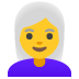 👩‍🦳 woman: white hair display on Google